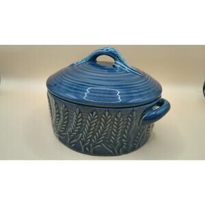 Anthropologie Mimi Thorisson Cocotte Italian Hours Stoneware Dutch Oven Blue